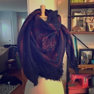 Paisley print blanket scarf